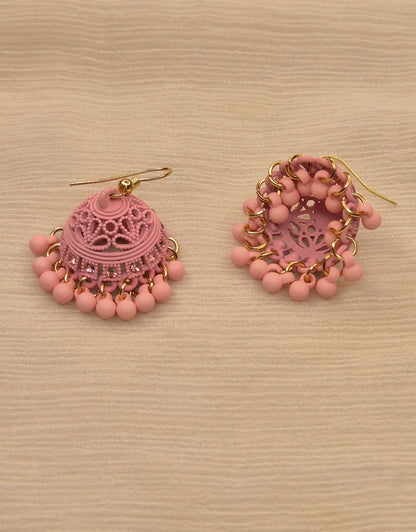 Blush Pearl Vintage Pink Jhumka Earrings