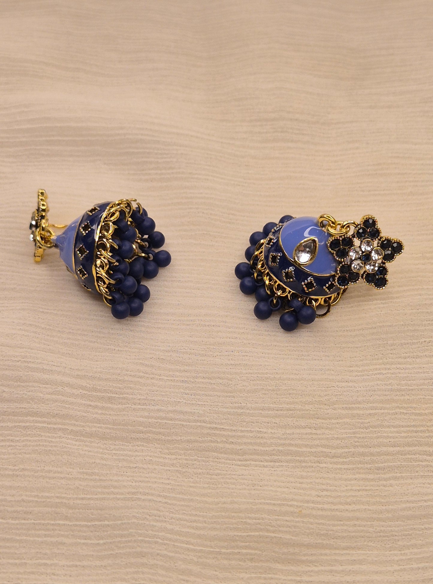 Emerald Grace Mint Green Royal Jhumka Earrings
