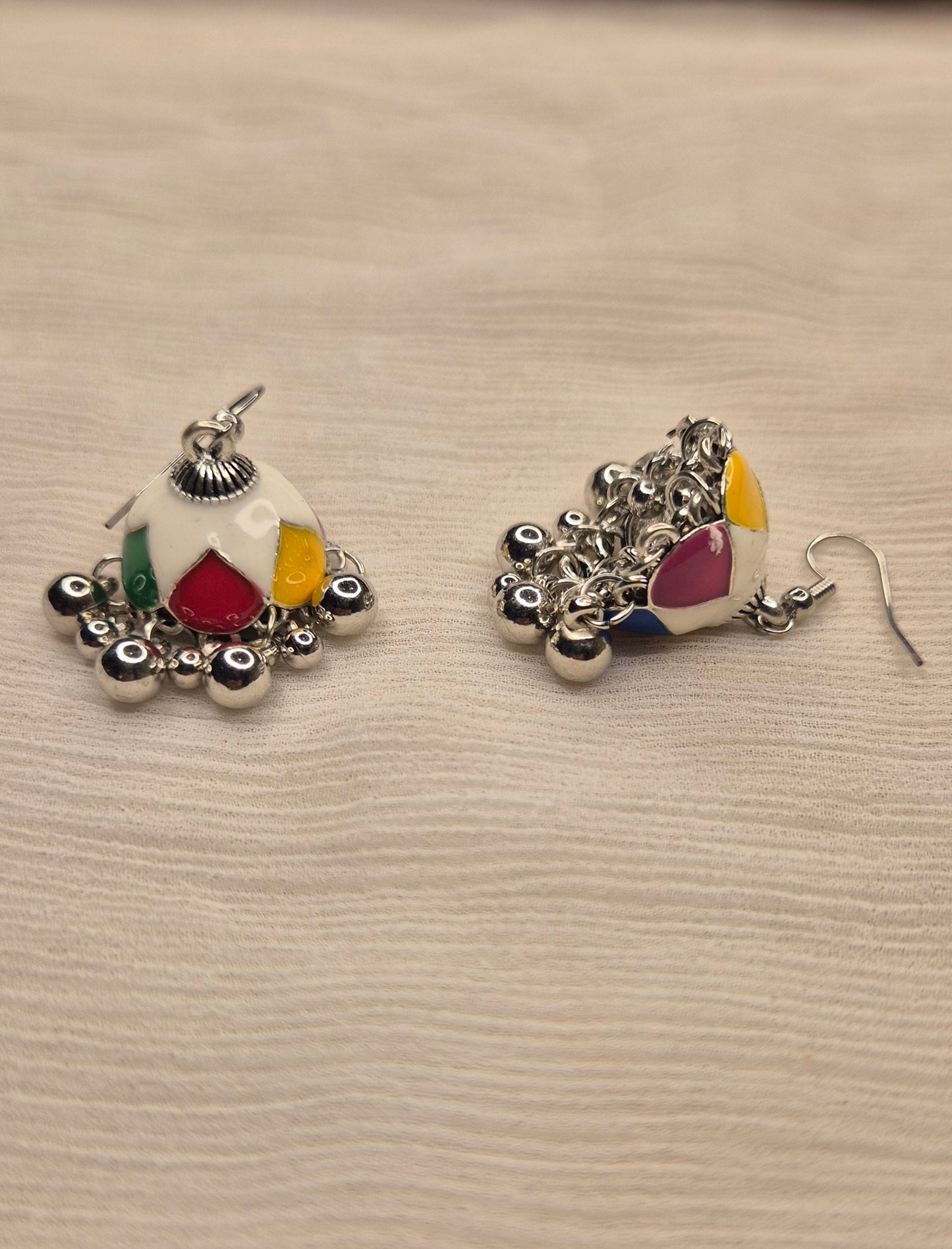 Rainbow Bloom Traditional Jhumka Earrings