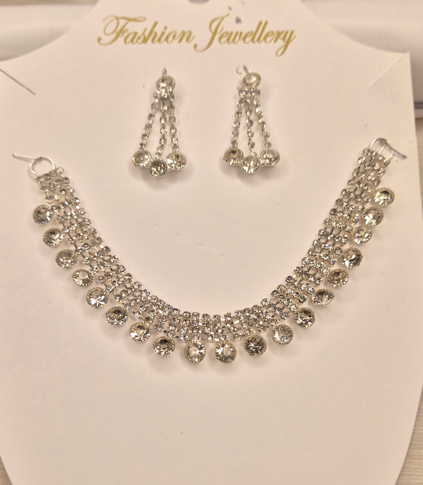 Diamond Glow Statement Necklace Set