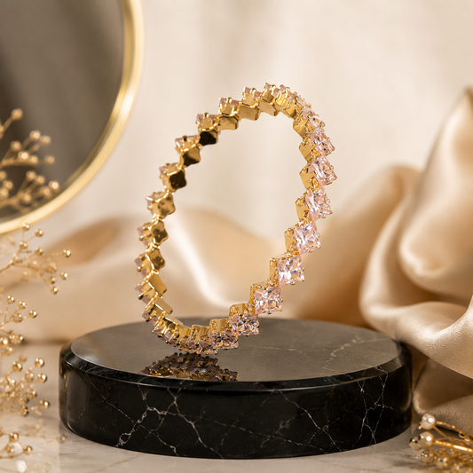 Royal Heritage Ruby & Emerald Embellished Golden Kada