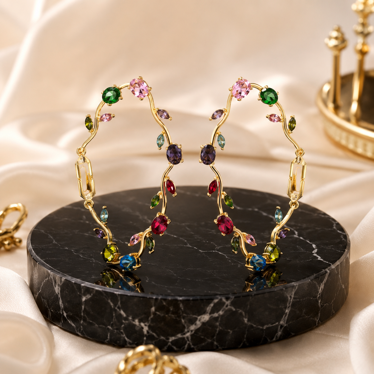 Floral Vine Multi-Color Tulip Bracelet