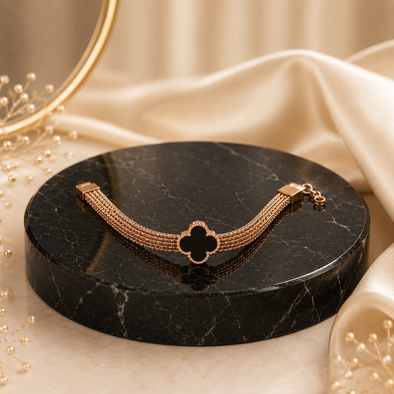 Royal Luxe Noir Clover Bracelet
