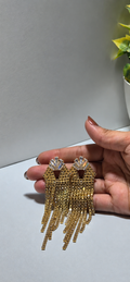 Royal Cascade Gold Fringe Earrings