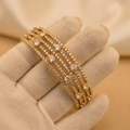 Eternity Crystal Gold Platedl Strand Bangles