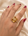 Golden Laurel Gem Ring
