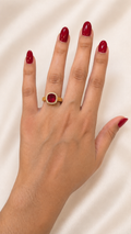 Royal Crimson Halo Ring