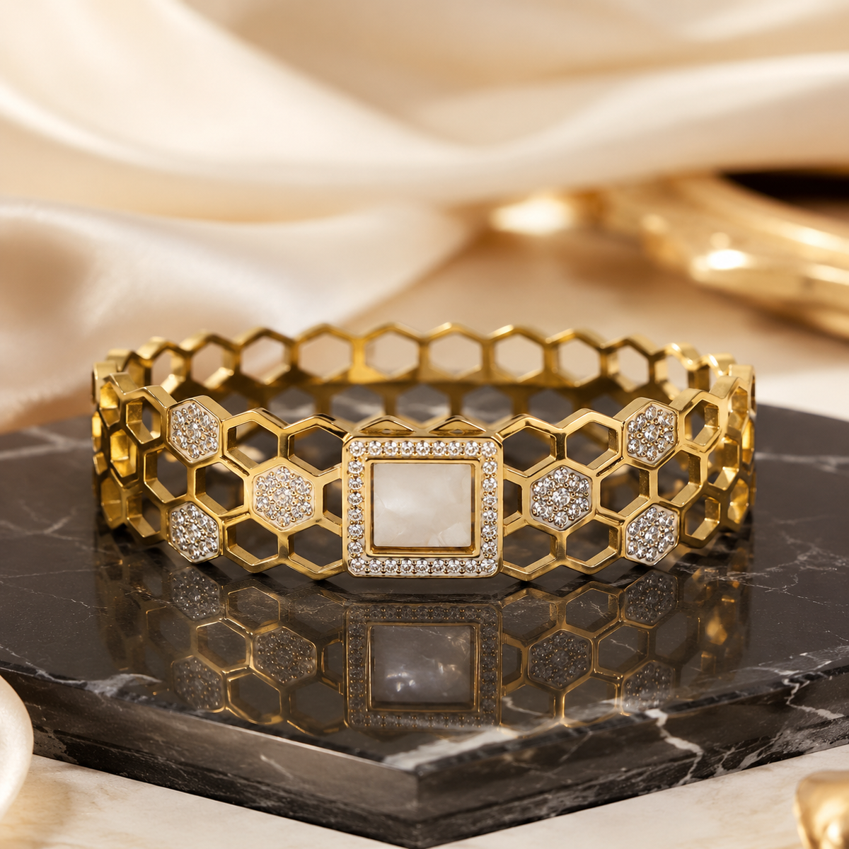 Golden Hexa Luxe Watch Bracelet