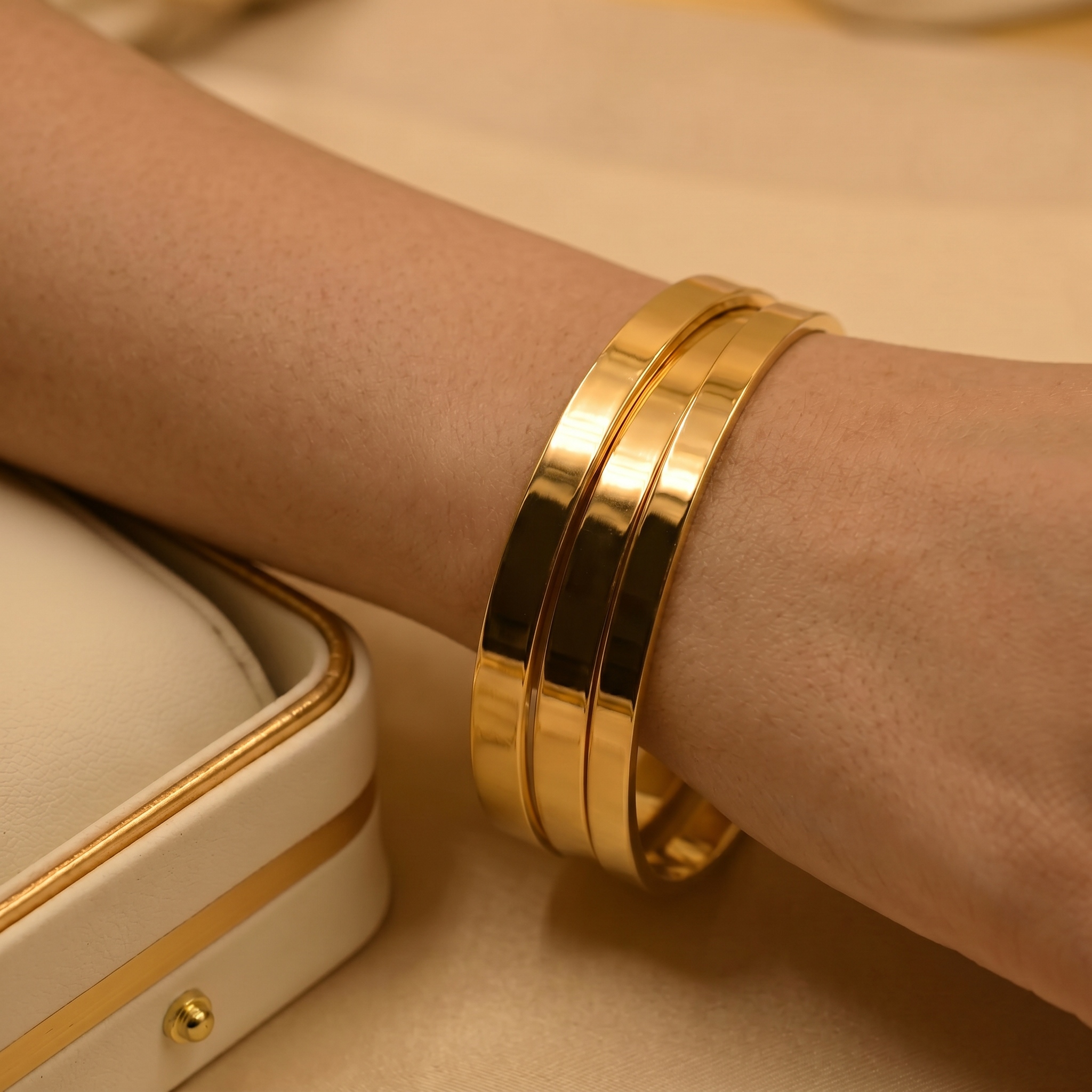 Minimalist Bold Gold Cuffs