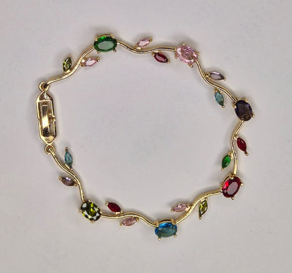 Floral Vine Multi-Color Tulip Bracelet