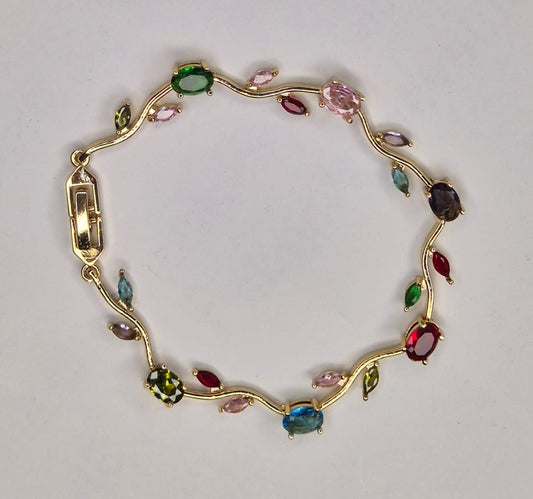 Floral Vine Multi-Color Tulip Bracelet