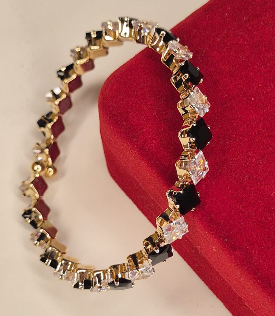 Monochrome Royalty Alternating Black & White Crystal Bracelet