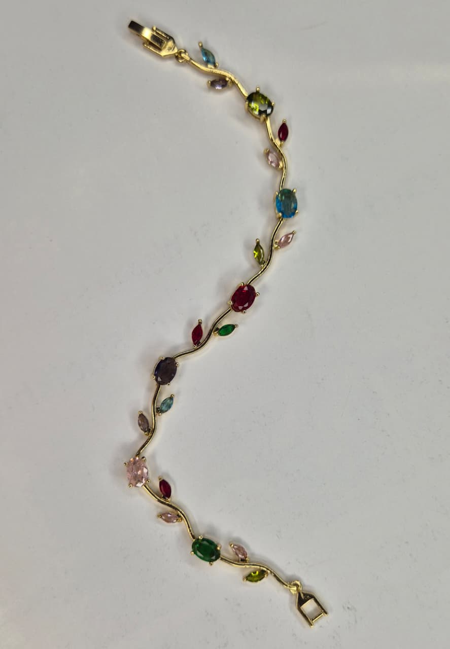 Floral Vine Multi-Color Tulip Bracelet