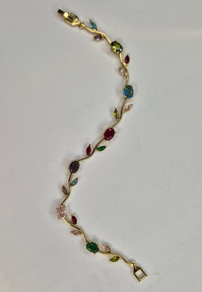 Floral Vine Multi-Color Tulip Bracelet