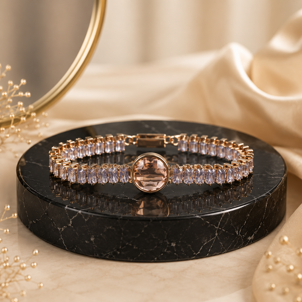 Sunstone Elegance Amber Halo Bracelet
