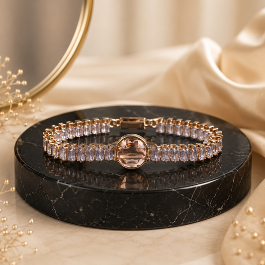 Sunstone Elegance Amber Halo Bracelet